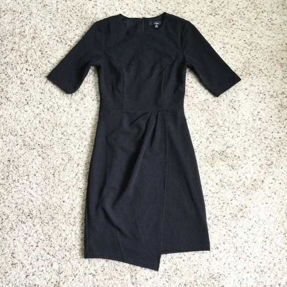 Lulu’s Westwood Black Dress Faux Wrap Short Sleeve Size XS - Picture 2 of 8